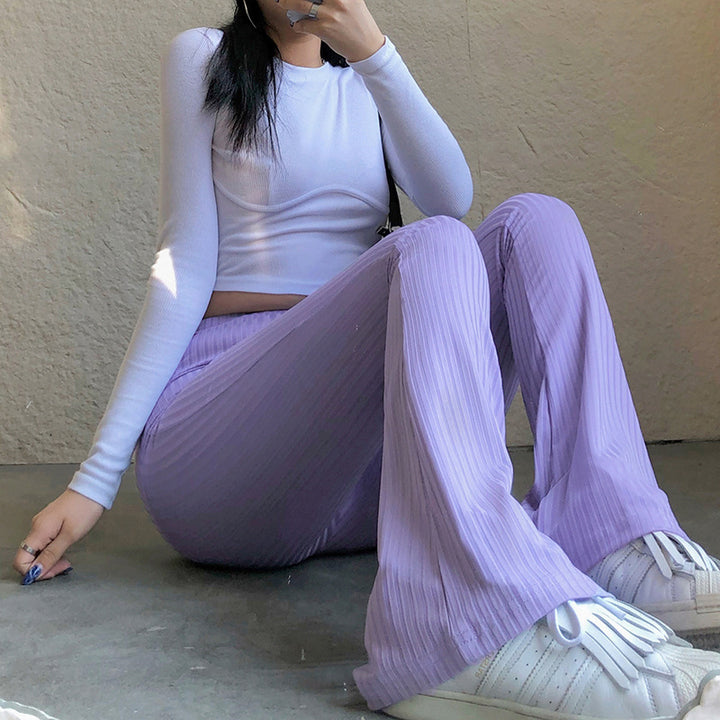 Damen Flared Pants im modischen Rippdesign Drune