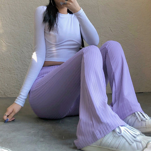Damen Flared Pants im modischen Rippdesign Drune