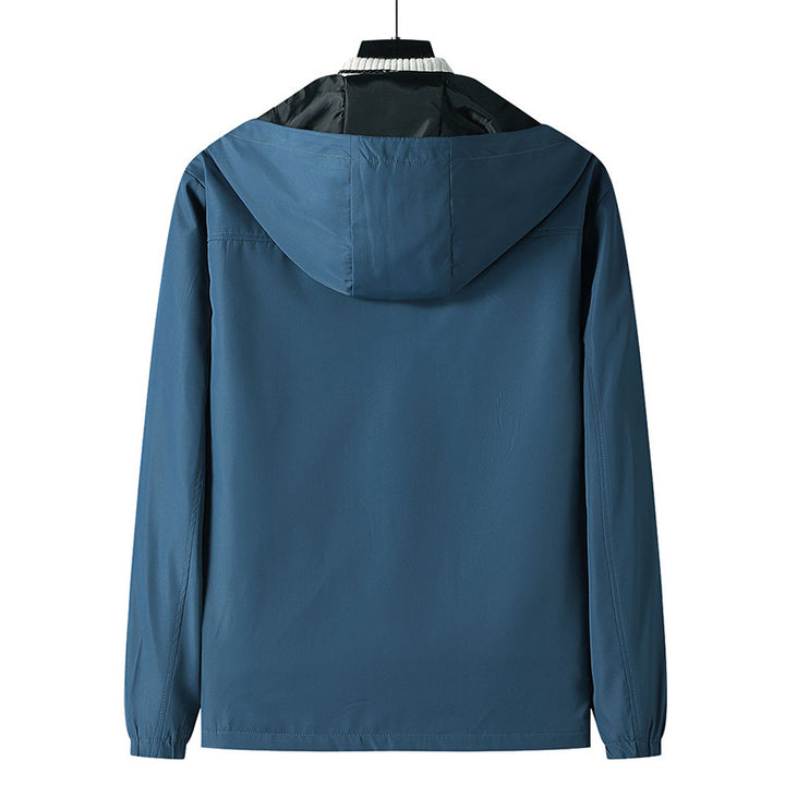 Herren Leichte Outdoor-Jacke mit verstellbarem Kapuzenkragen Drune