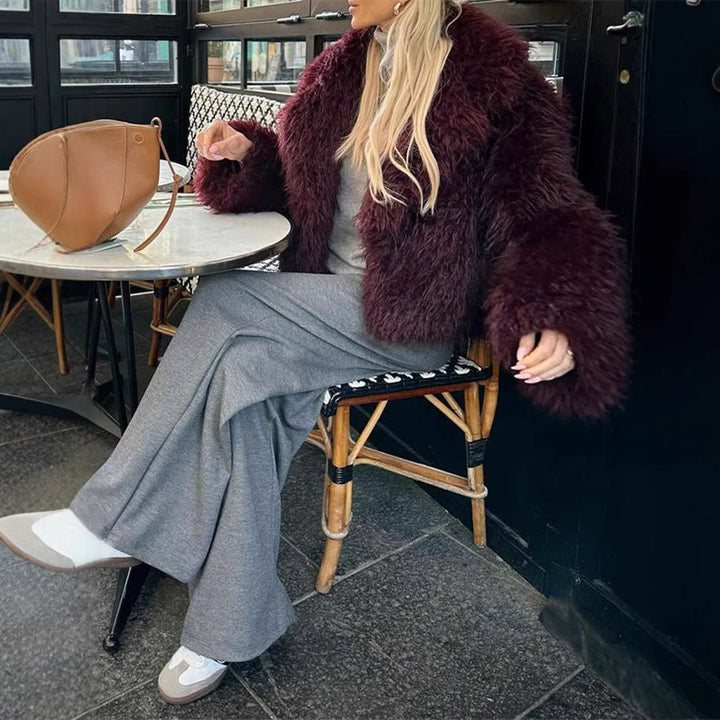 Damen Kunstfellmantel im modischen Oversized-Schnitt Drune