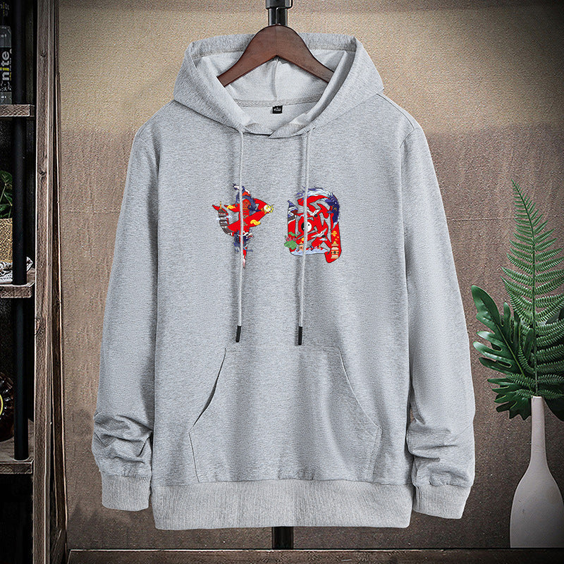 Unisex Kapuzen-Sweatshirt mit Kängurutasche und auffälligem Grafikprint Drune