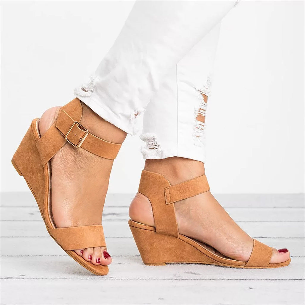 Damen Wedge-Sandalen mit verstellbaren Riemen und rutschfester Sohle Drune