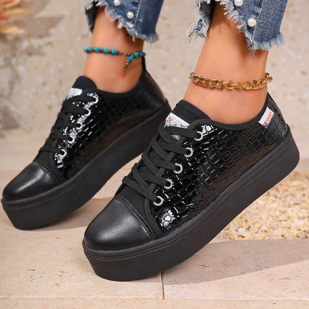 Damen Sneakers mit strukturiertem Obermaterial und bequemem Plateau Drune