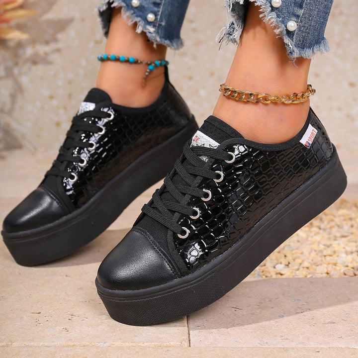 Damen Sneakers mit strukturiertem Obermaterial und bequemem Plateau Drune