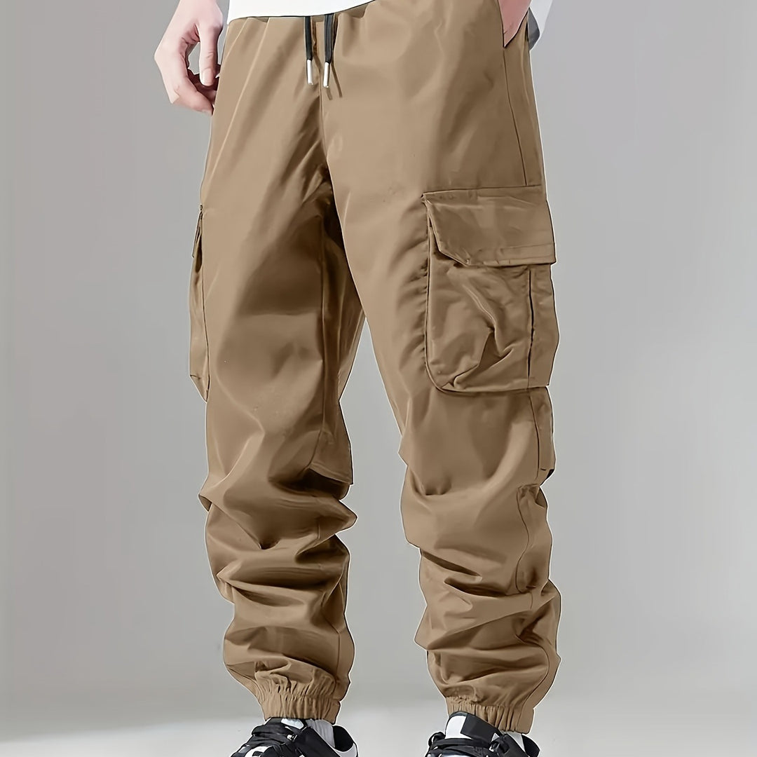 Herren Cargo-Jogginghose mit Kordelzug, Mehrfachtaschen & elastischen Bündchen Drune