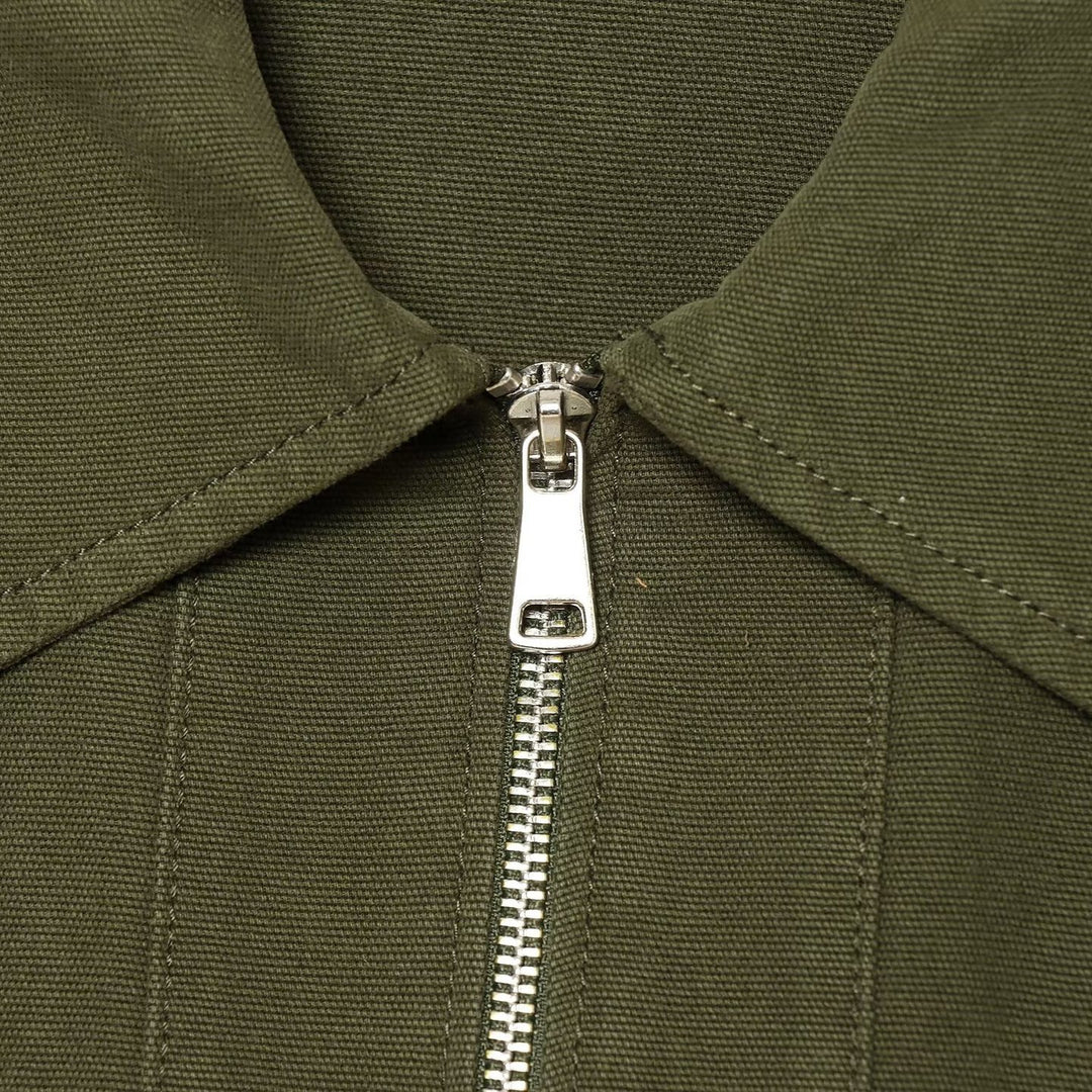 Damen Kurzer Utility‑Blouson mit Frontreißverschluss, Pattentaschen und Taillenraffung Drune