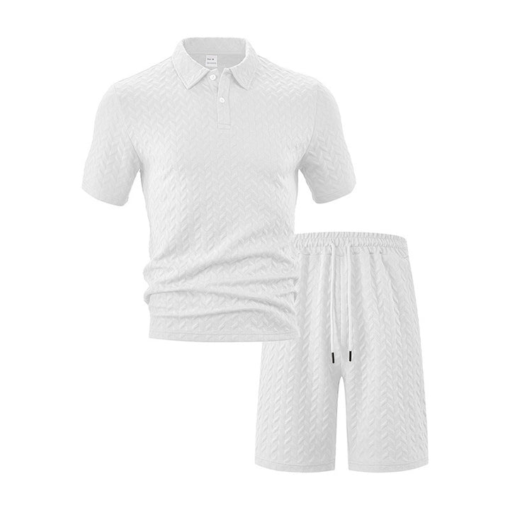 Herren nan strukturiertes Polo-Set aus atmungsaktiver Baumwollmischung Drune