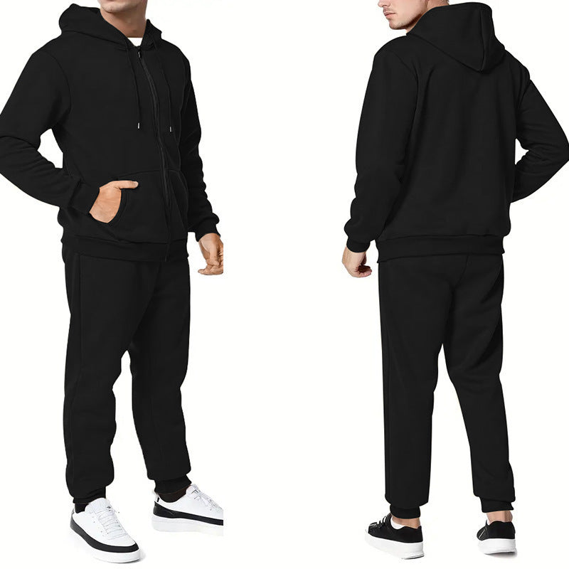 Herren nan zweiteiliges Zip-Hoodie und schmal zulaufende Jogginghose aus French Terry Drune