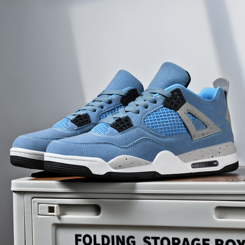 Unisex Mid-Cut Heritage-Basketball-Sneaker mit Mesh-Seiteneinsatz, TPU-Fersendetail und gepolsterter Komfortsohle Drune