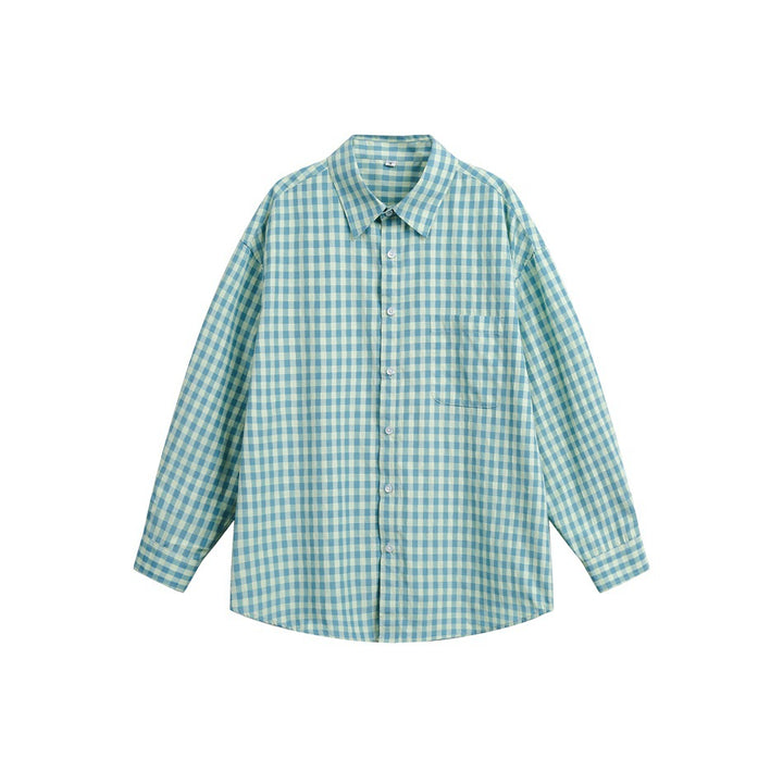 Damen Oversize‑Hemdbluse im Gingham‑Karo mit Brusttasche Drune