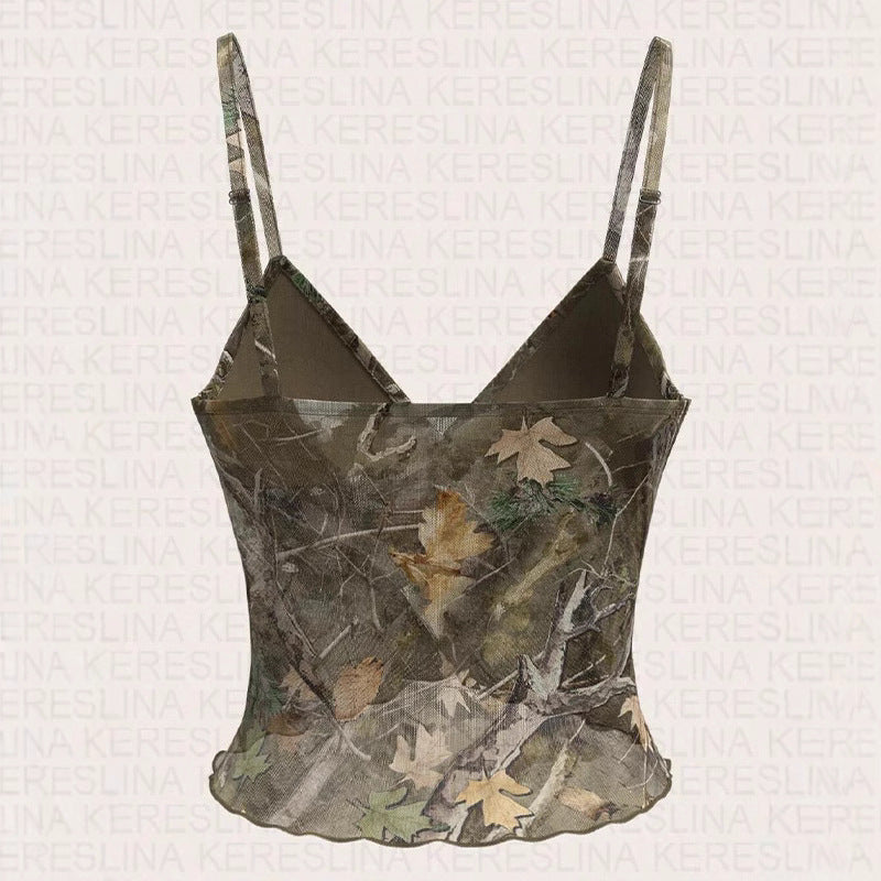 Damen Camouflage Top Drune