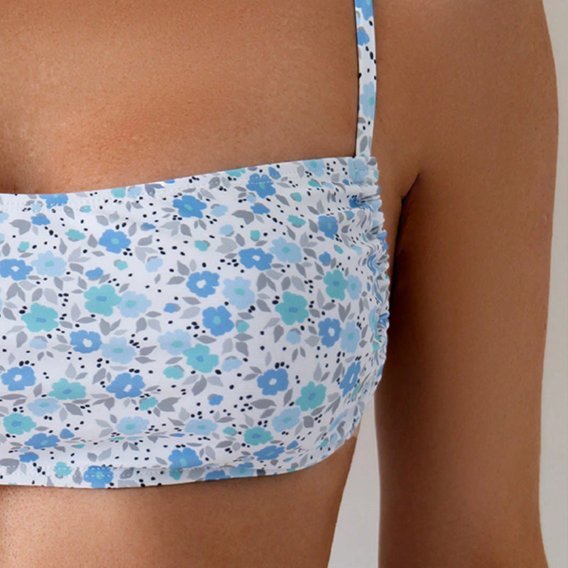 Damen Bandeau-Bikinioberteil mit floralen Mustern Drune