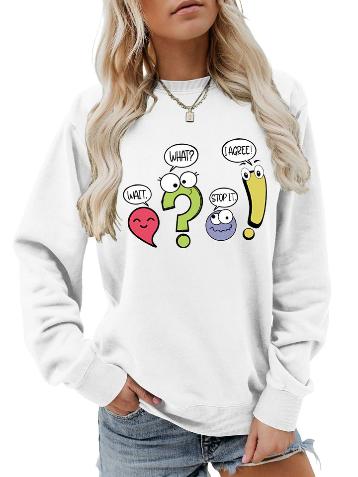 Damen lässiger Pullover mit humorvollem Print Drune