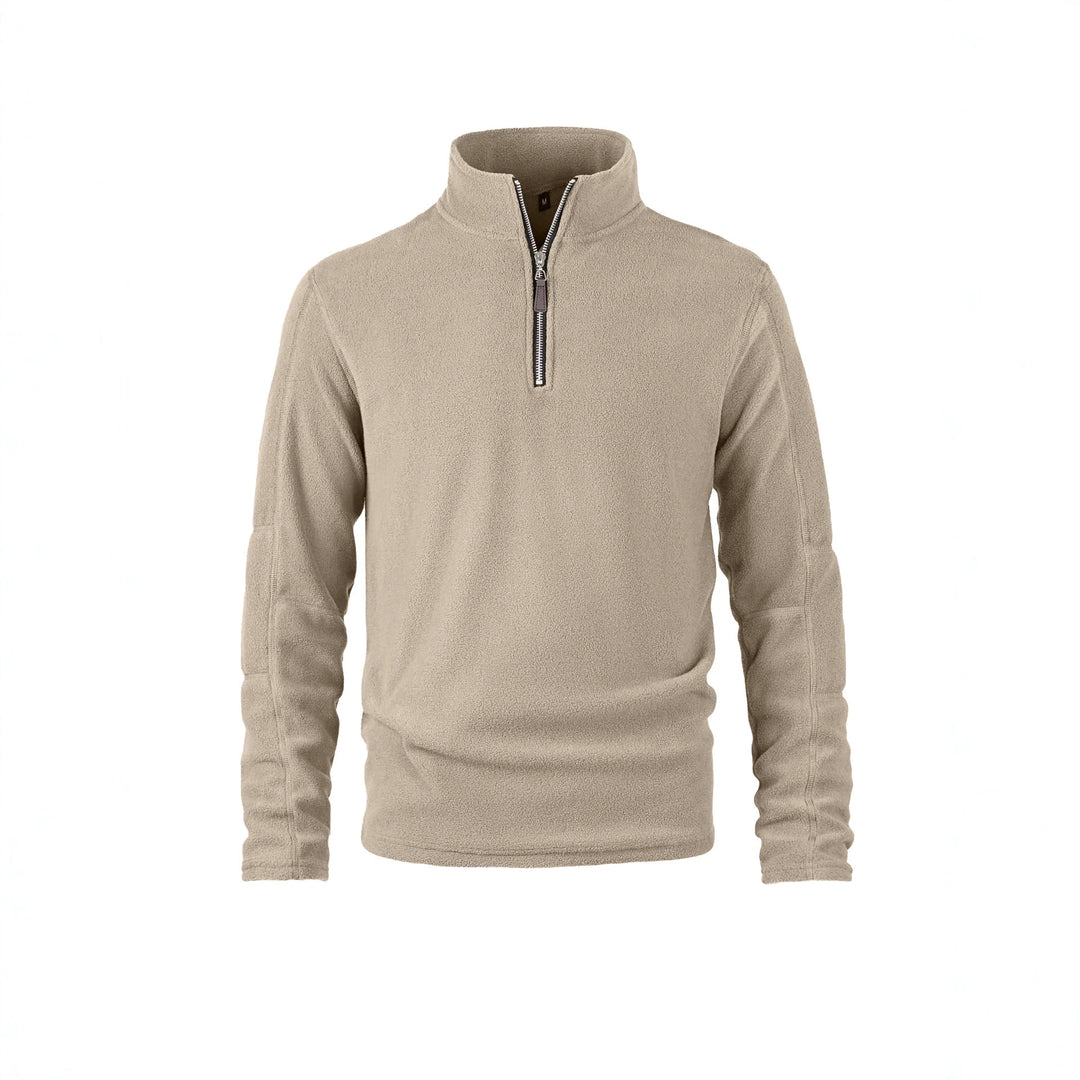 Herren Fleecepullover mit halbem Reißverschluss und Stehkragen Drune