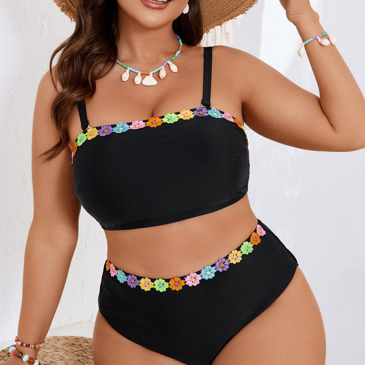 Damen Bandeau-Bikini-Set mit floralem Akzent Drune