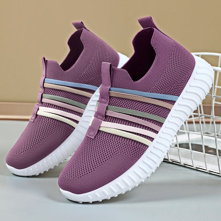 Damen Leichte und atmungsaktive Slip-On Sneakers mit elastischem Einsatz Drune