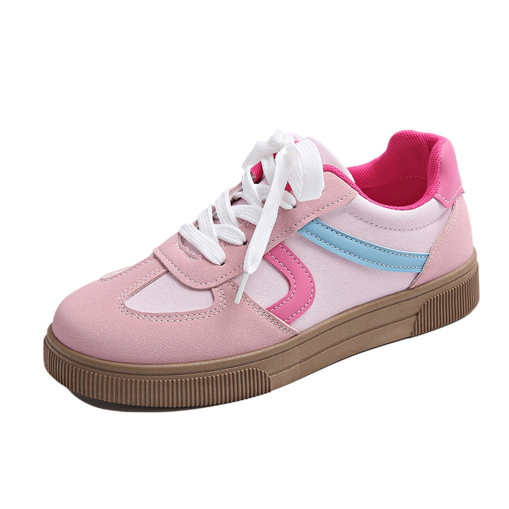 Damen niedrige Retro‑Sneaker aus Velours‑ und Textilmix mit profiliertem Gumsohle Drune