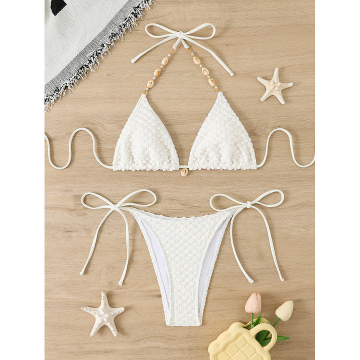Damen Häkel-Bikini-Set mit verstellbaren Seitenschnüren und einzigartigem Design Drune