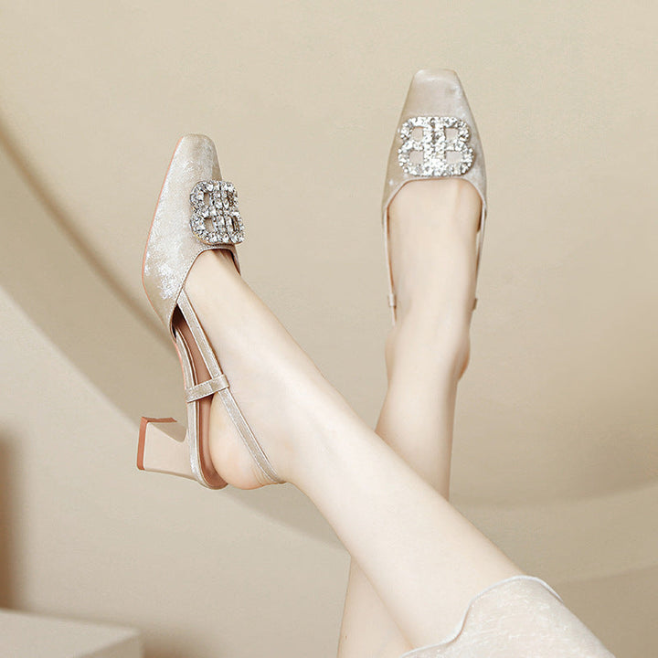 Damen Slingback-Pumps mit funkelndem Schmuck Drune