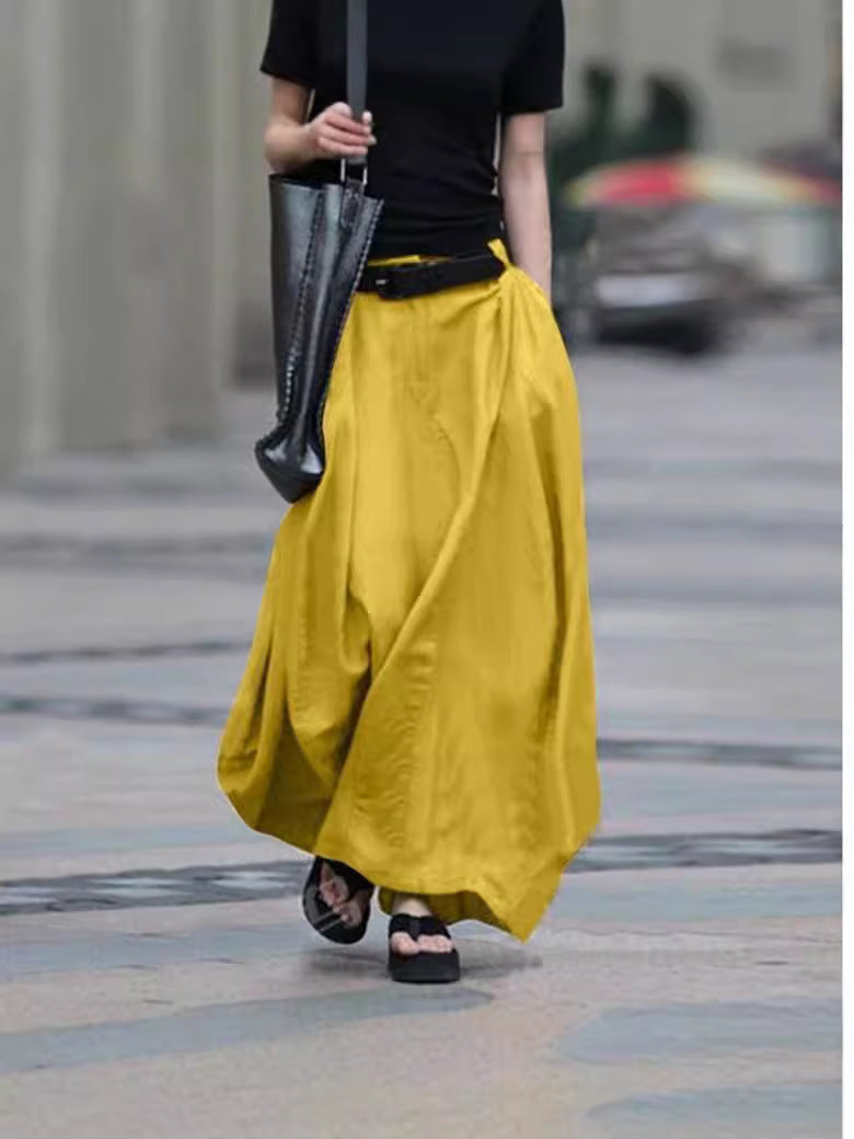 Damen Maxirock mit fließendem Schnitt und elegantem Fall Drune