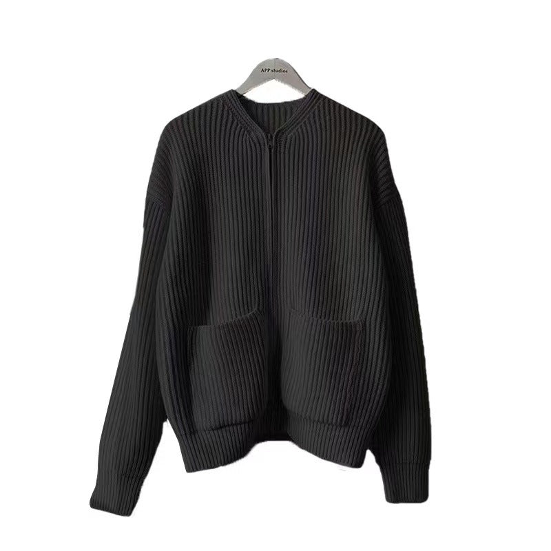 Damen Modische Strickjacke mit Reißverschluss Drune
