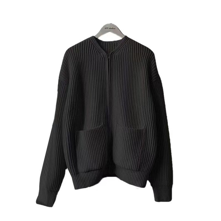 Damen Modische Strickjacke mit Reißverschluss Drune