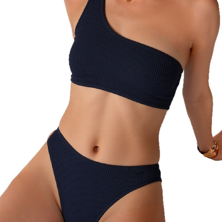 Damen Einseitiger Bikini mit modischem Rippendesign Drune