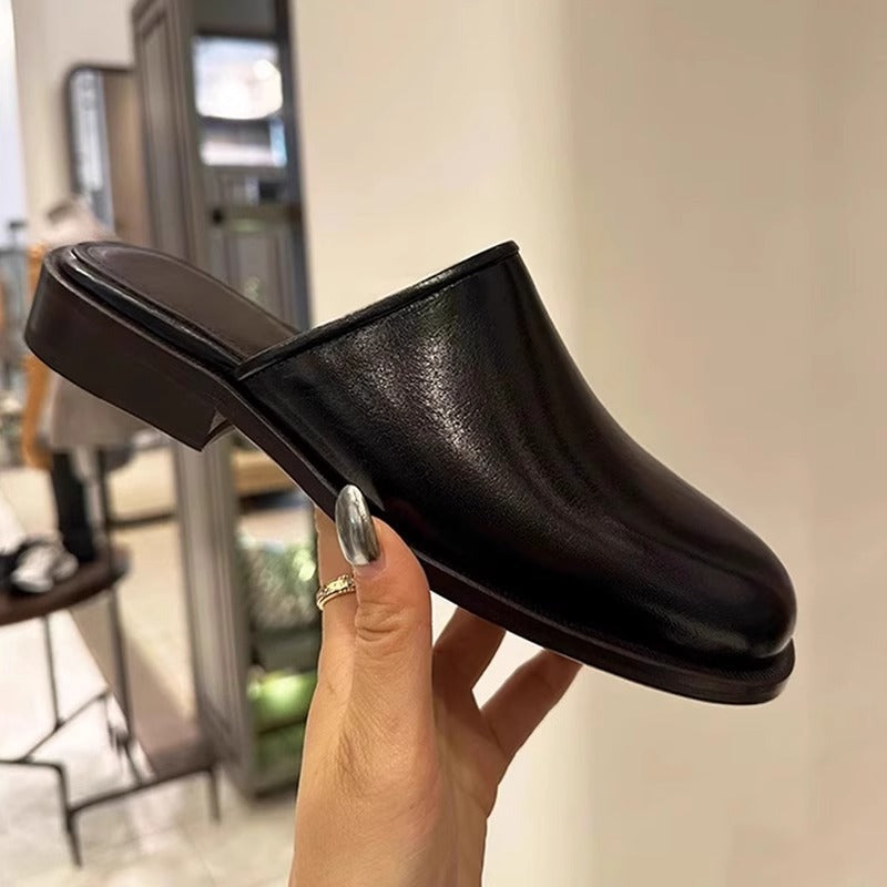 Damen elegante Pantoletten mit weichem Lederoberteil und komfortabler Innensohle Drune