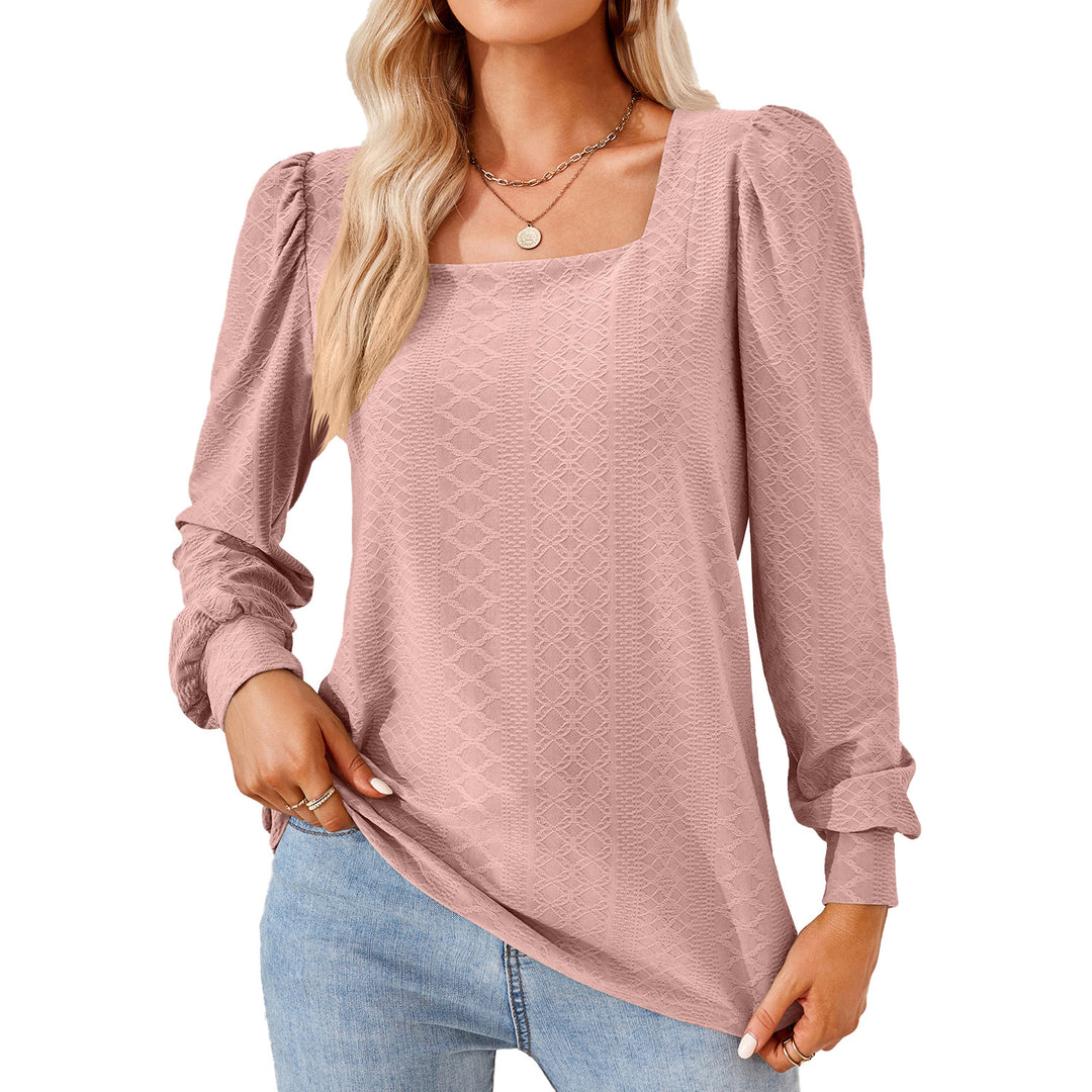 Damen Leichtes Blusenshirt mit eleganten Puffärmeln und strukturiertem Design Drune