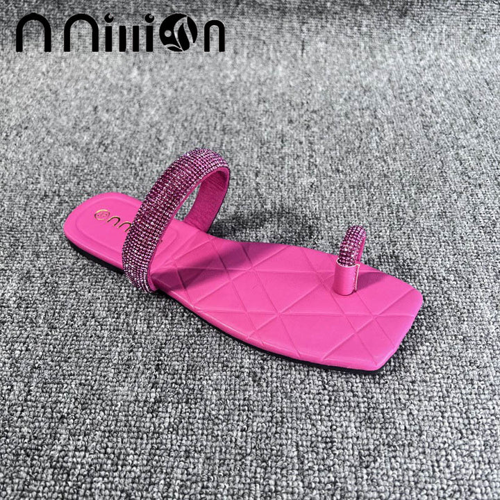 Damen eleganter Flip-Flop mit funkelnden Strasssteinen Drune