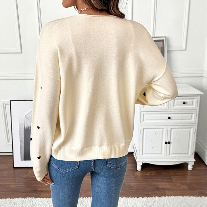 Damen Feinstrick-Cardigan mit dekorativen Schleifenverschlüssen und Herz-Motiv Drune