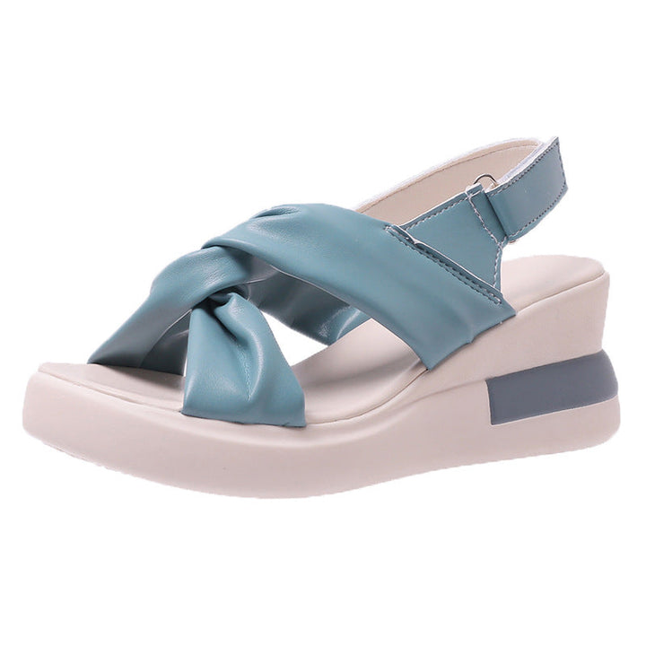 Damen Wedge-Sandalen mit modischem Knoten-Design und flexiblem Fußbett Drune