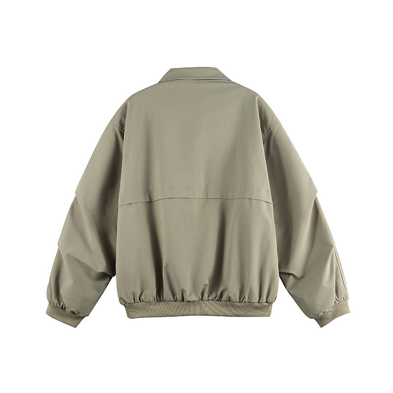 Unisex Oversize-Utility-Bomberjacke mit verdecktem Reißverschluss und elastischen Bündchen Drune