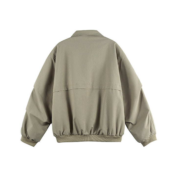 Unisex Oversize-Utility-Bomberjacke mit verdecktem Reißverschluss und elastischen Bündchen Drune