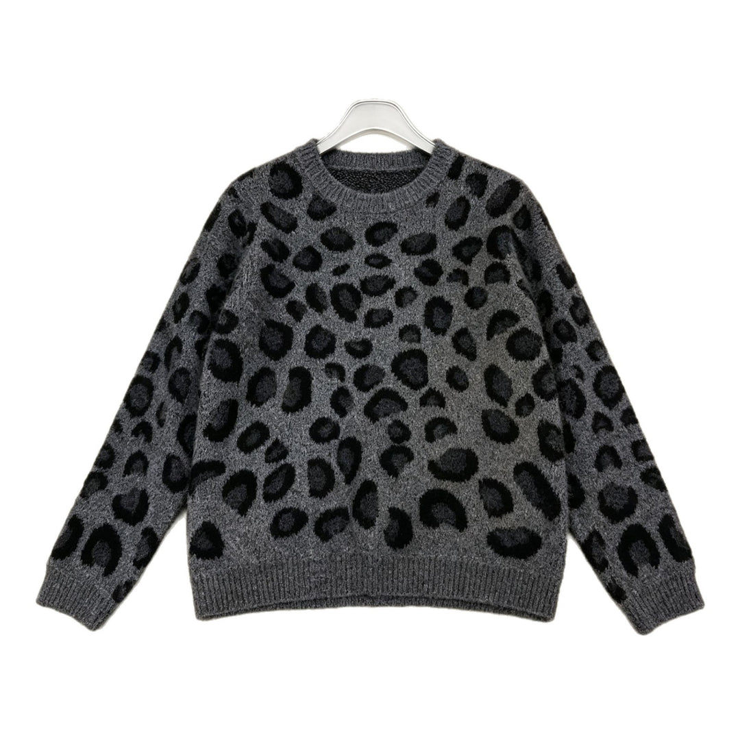 Damen Kuscheliger Rundhalspullover im Leo-Jacquard mit entspanntem Oversize-Schnitt Drune