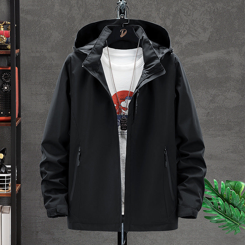 Herren Leichte Softshell-Outdoorjacke mit Kapuze, wind- und wasserabweisender Oberfläche Drune