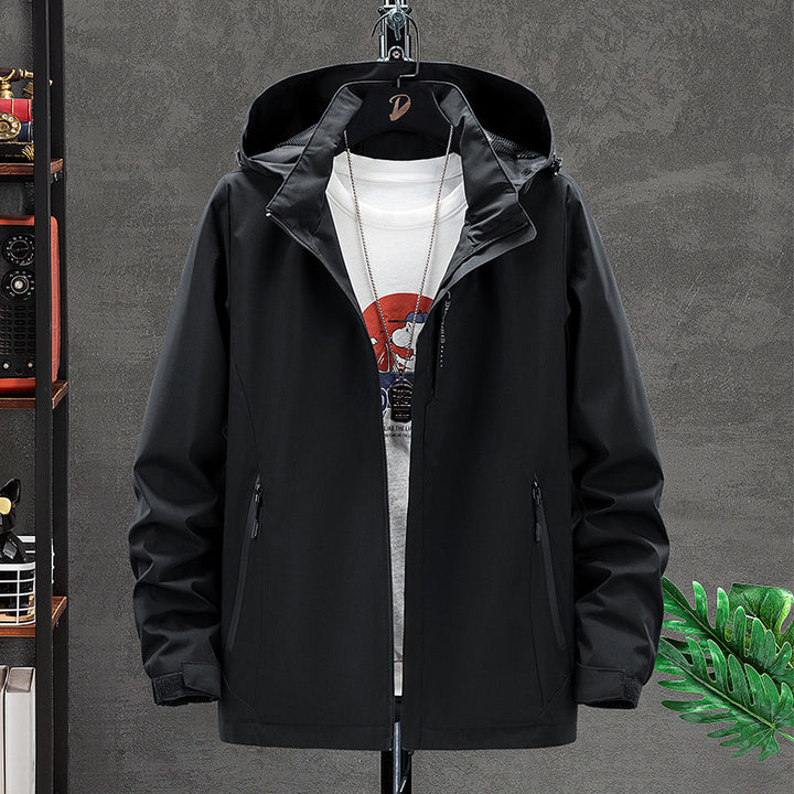 Herren Leichte Softshell-Outdoorjacke mit Kapuze, wind- und wasserabweisender Oberfläche Drune