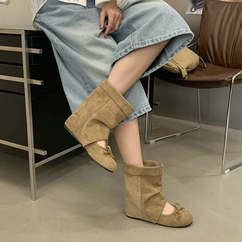 Damen Modische und bequeme Ballerina Boots Drune