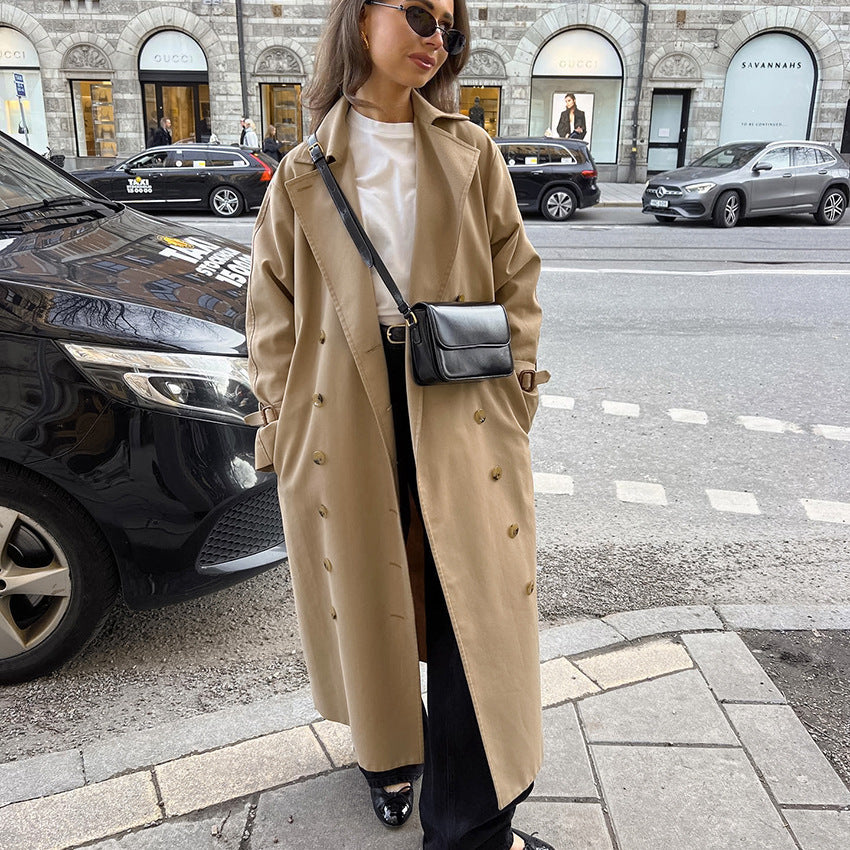 Damen Eleganter Trenchcoat mit hochwertiger Verarbeitung und lockerem Schnitt Drune