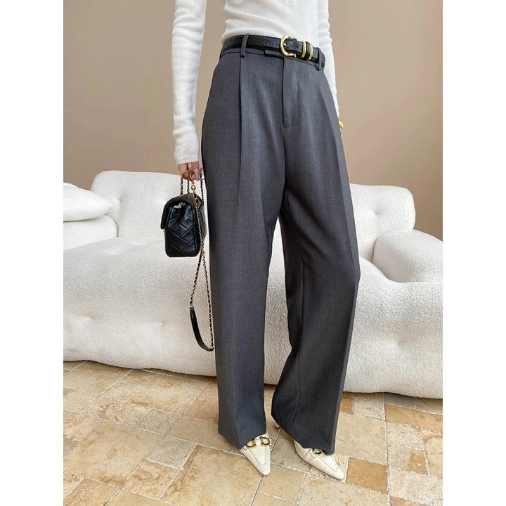 Damen lässige Hemdbluse mit Button-Down-Kragen und eleganten Details Drune