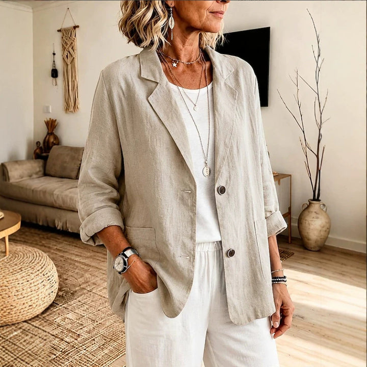 Damen Leichte und elegante Leinenjacke Drune