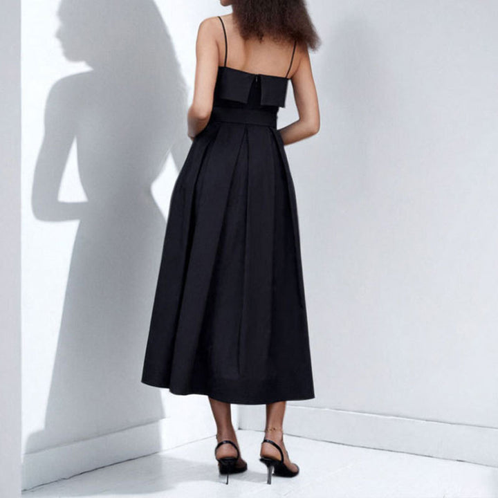 Damen Maxikleid mit schulterfreiem Design und elegantem Bindegürtel Drune