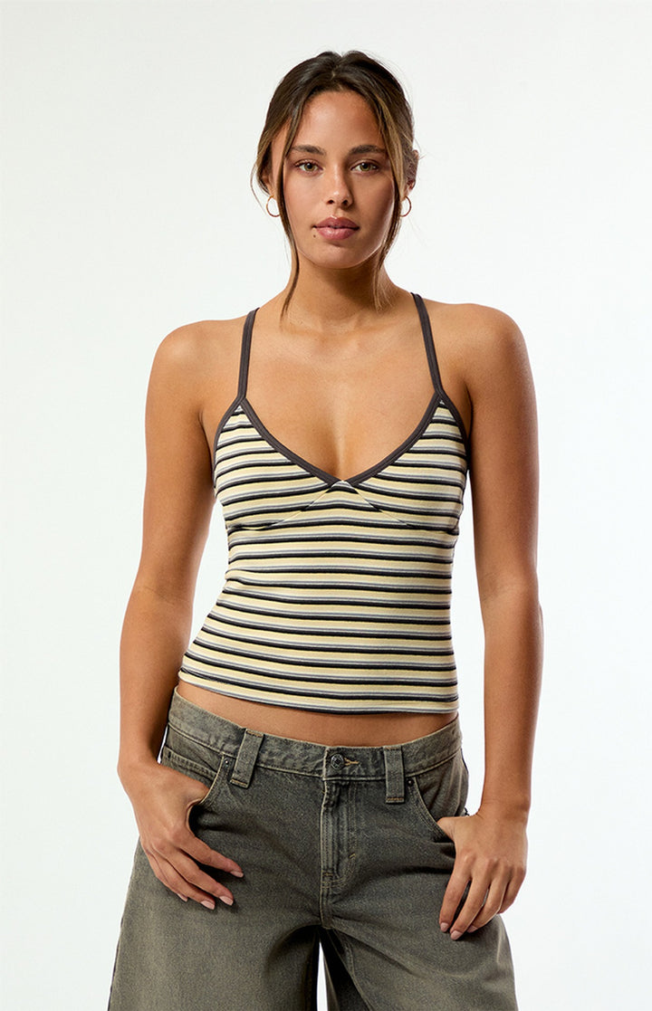 Damen Camisole-Top im lässigen Streifendesign mit verstellbaren Trägern Drune