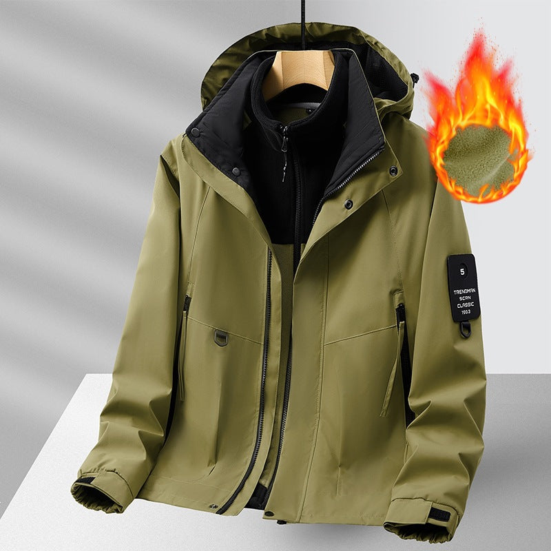 Herren Fleecejacke mit hohem Kragen Drune