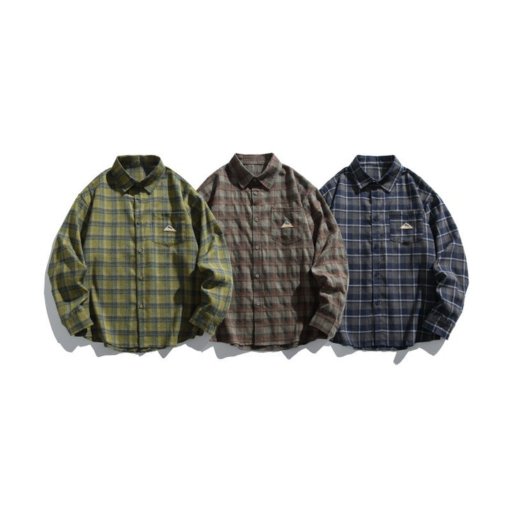 Herren Karierte Flanell-Hemdjacke im Overshirt-Look mit Brusttasche Drune