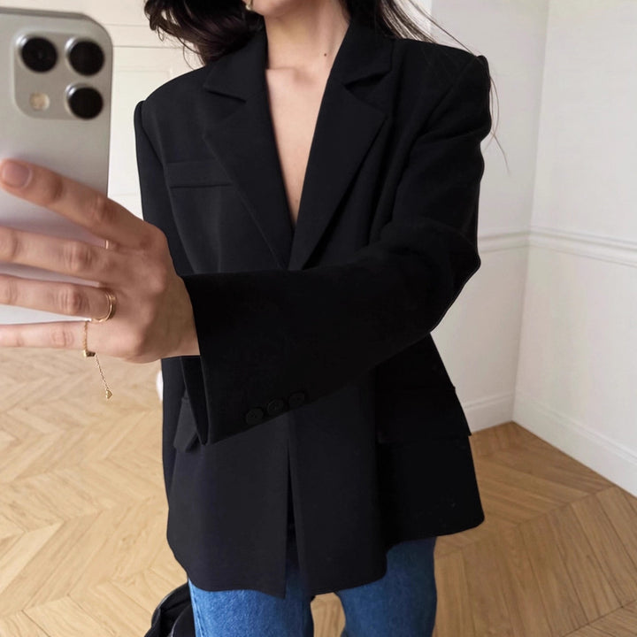 Damen Blazer mit betontem Schnitt und Taschen Drune
