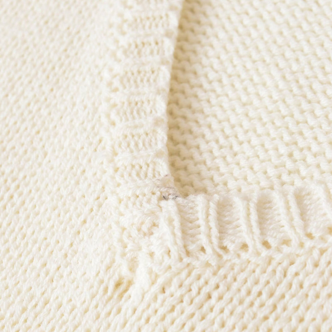 Damen Grobstrickpullover mit tiefem V-Ausschnitt und Oversize-Schnitt Drune
