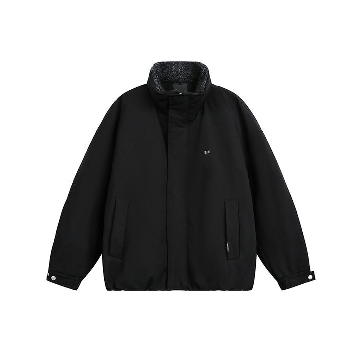 Herren Oversize Steppjacke mit hohem Kragen und Teddyfutter Drune