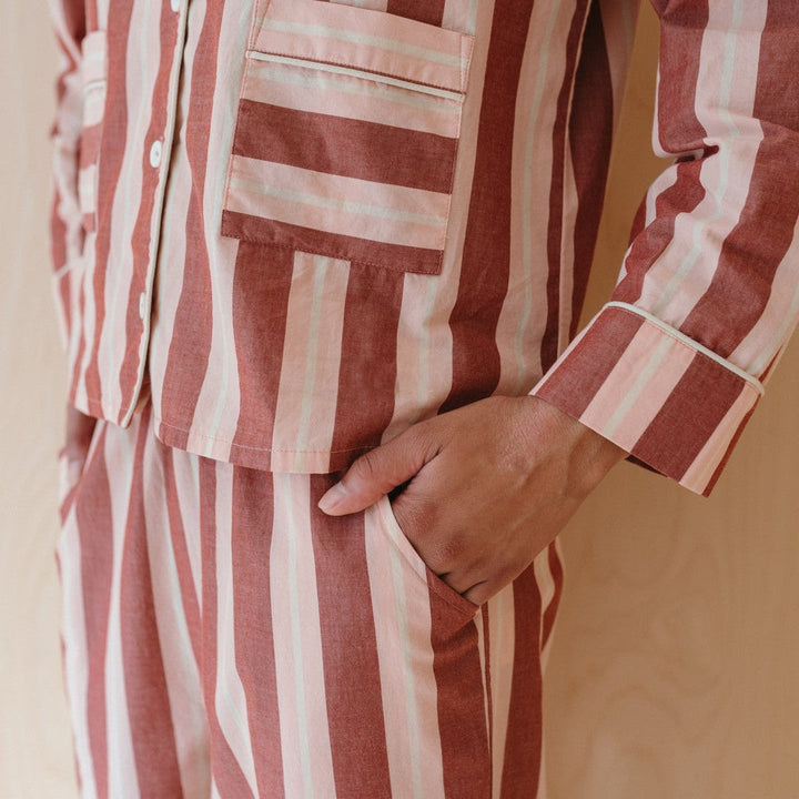 Damen Pyjama-Set mit modischem Streifenmuster Drune