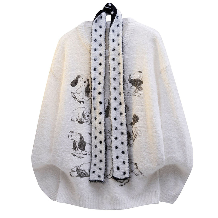 Damen Grobstrickpullover mit Tiermotiv Drune